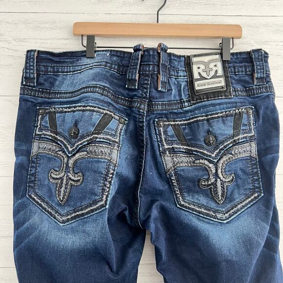 Rock Revival Other - Rock Revival Dark Wash Chavo Slim Straight Jeans Size 40